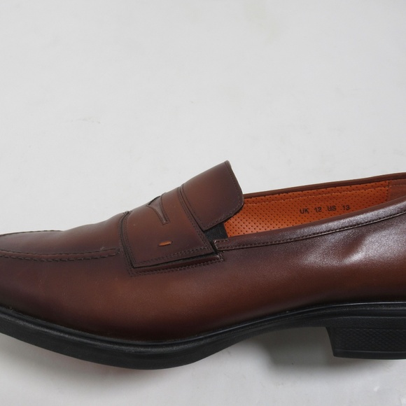 Santoni Men's Dark Brown Leather Easy Loafer Size 13 US / 12 UK / 48 EU - Picture 6 of 12